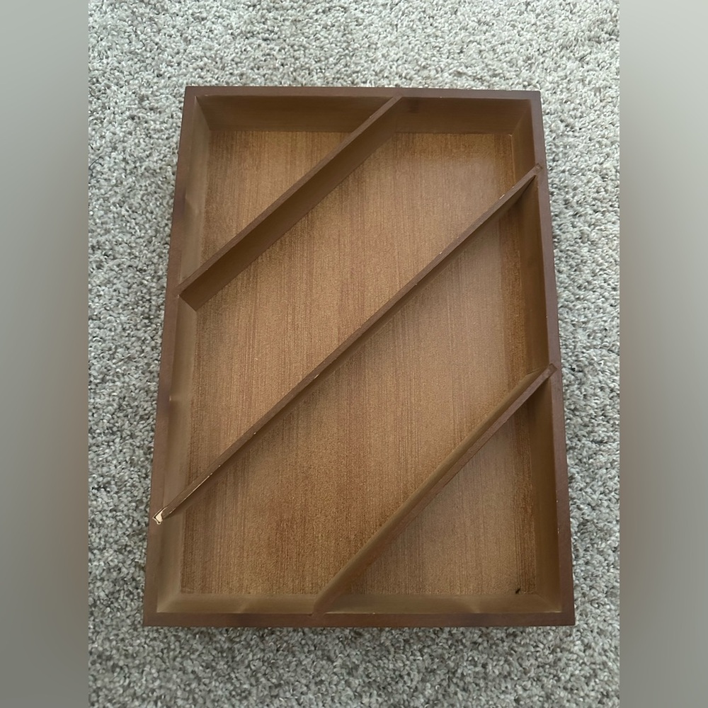 Brookstone bamboo silverware drawer organizer tray Kitchen Storage Desk Divider
